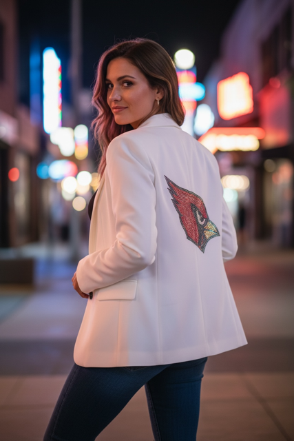 The Rhinestone Rival Statement Blazer - Cardinals Edition